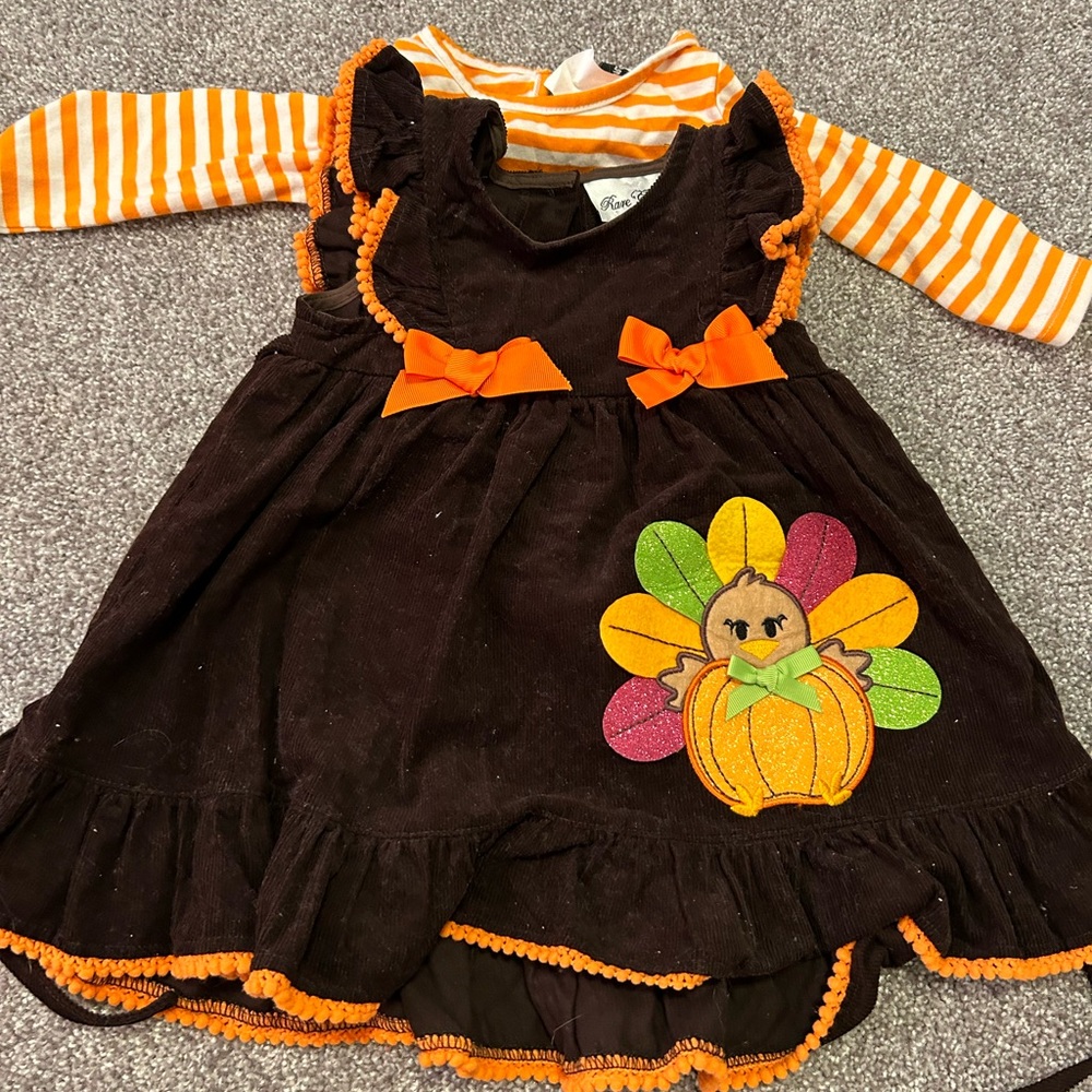 Rare Editions Turkey dress 12 months